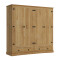 Ropero 4 puertas - Madera maciza - Linea mexicana Natural