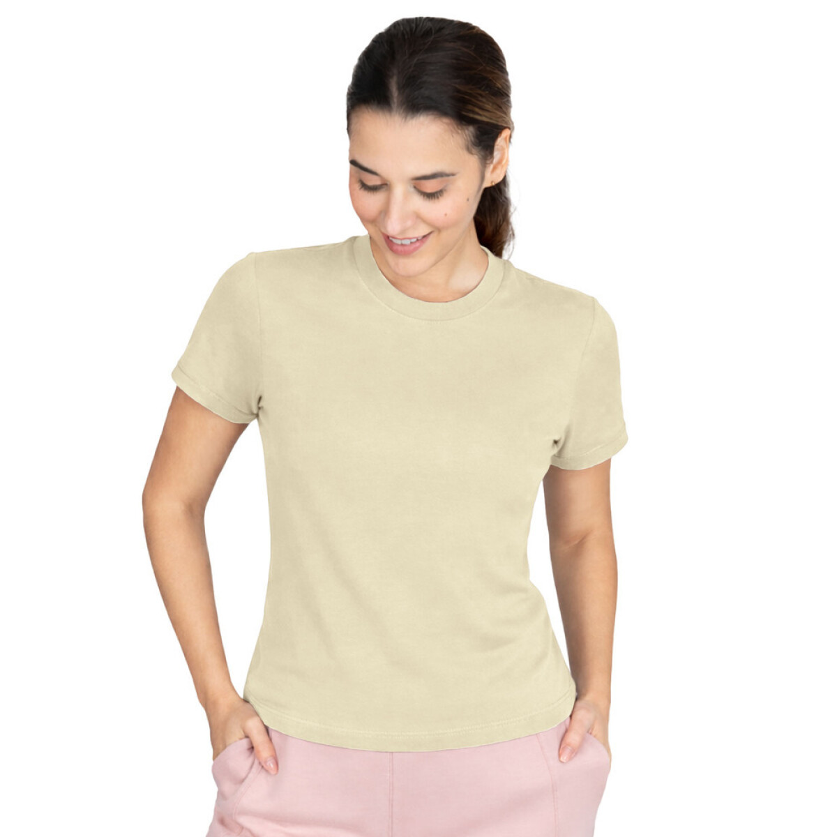 T-SHIRT FEM EVELAST ESSENTIAL KH W6 - KHAKI 
