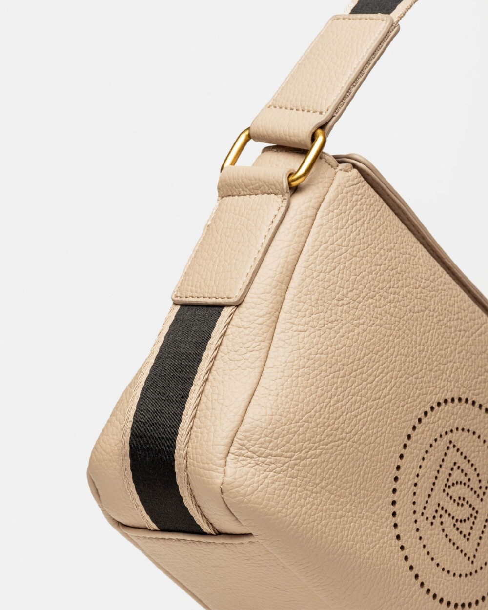 Bandolera Key en efecto cuero graneado Natural