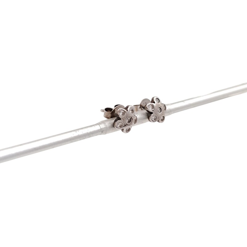 Caravanas Flor-Plata 925-Piedra Zirconia-CA3066 conpiedra