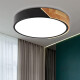 Luminaria Plafon Led Diám 40cm Metal Y Madera Varios Colores Negro