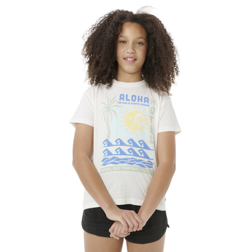 Remera Rip Curl Aloha Hotel Relaxed Tee Niña - Blanco Remera Rip Curl Aloha Hotel Relaxed Tee Niña - Blanco