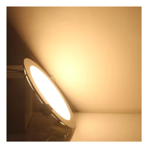 Plafon Panel Embutir 18W Luz Blanca Calida Redondo Techo Variante Color Blanco