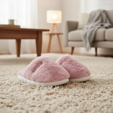 Pantufla De Felpa Peluche sintético Antideslizante Unisex Rosa Viejo