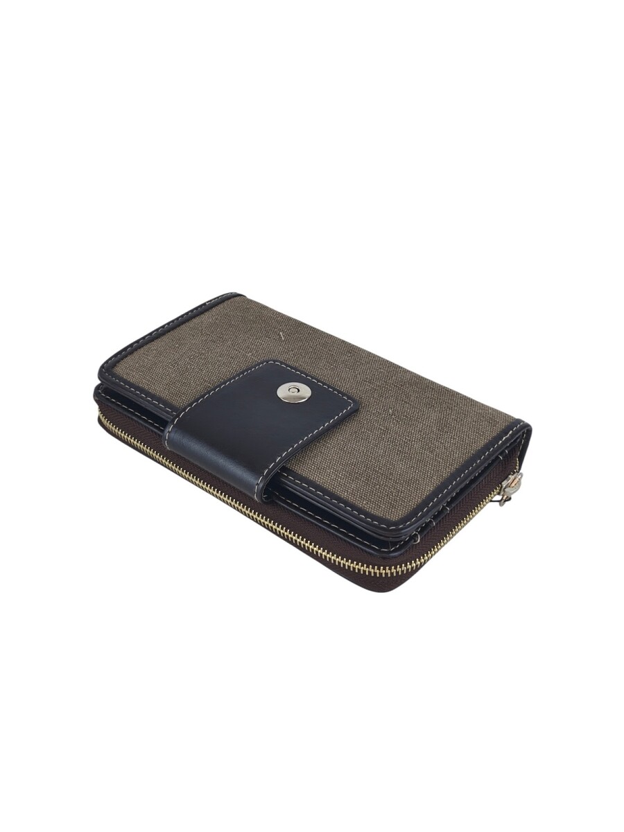 Monedero grande con lengueta - Marrón 