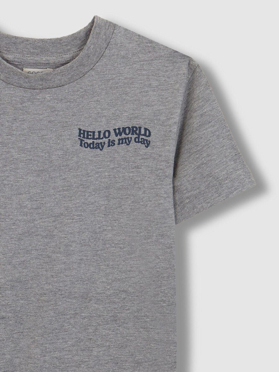 Camiseta Print Gris Medio Melange