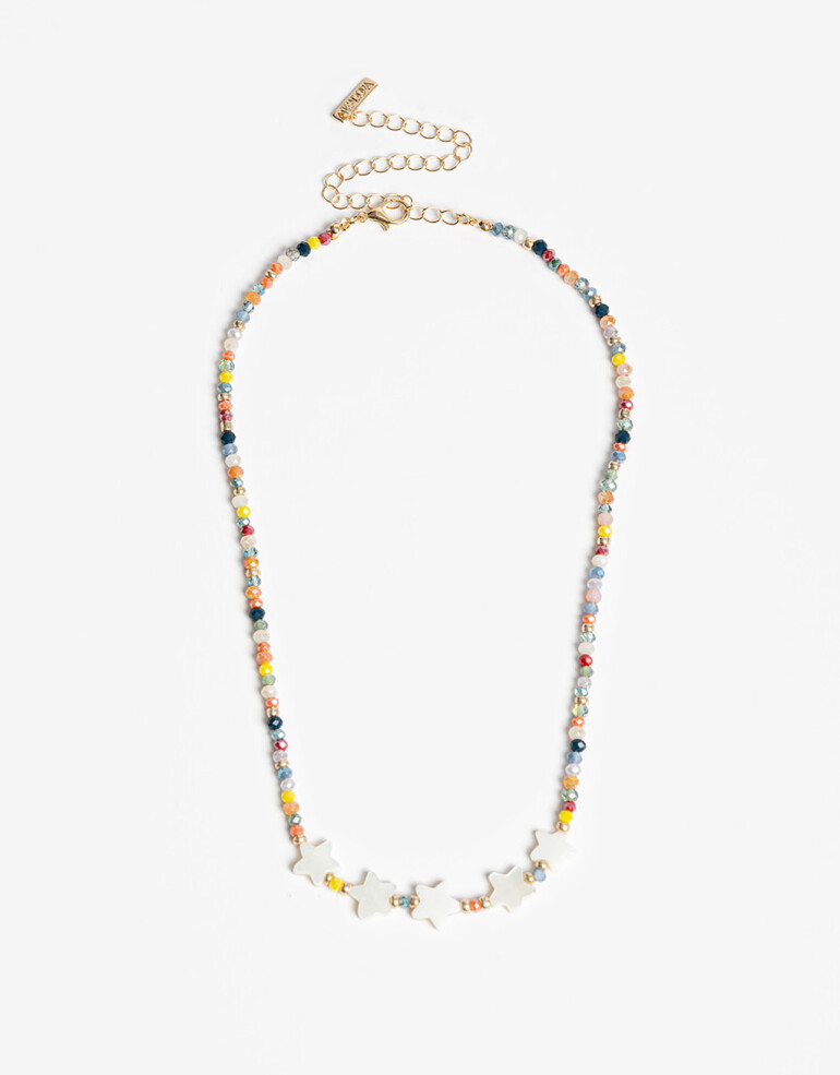 Collares Cortos Color Collar De Mostacillas Con Estrellas - Combinacion Multicolor