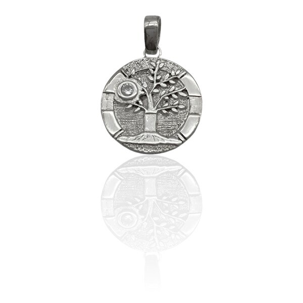 Dije Colgante Árbol de la Vida- Plata 925-Zirconia-CP3236 conpiedra
