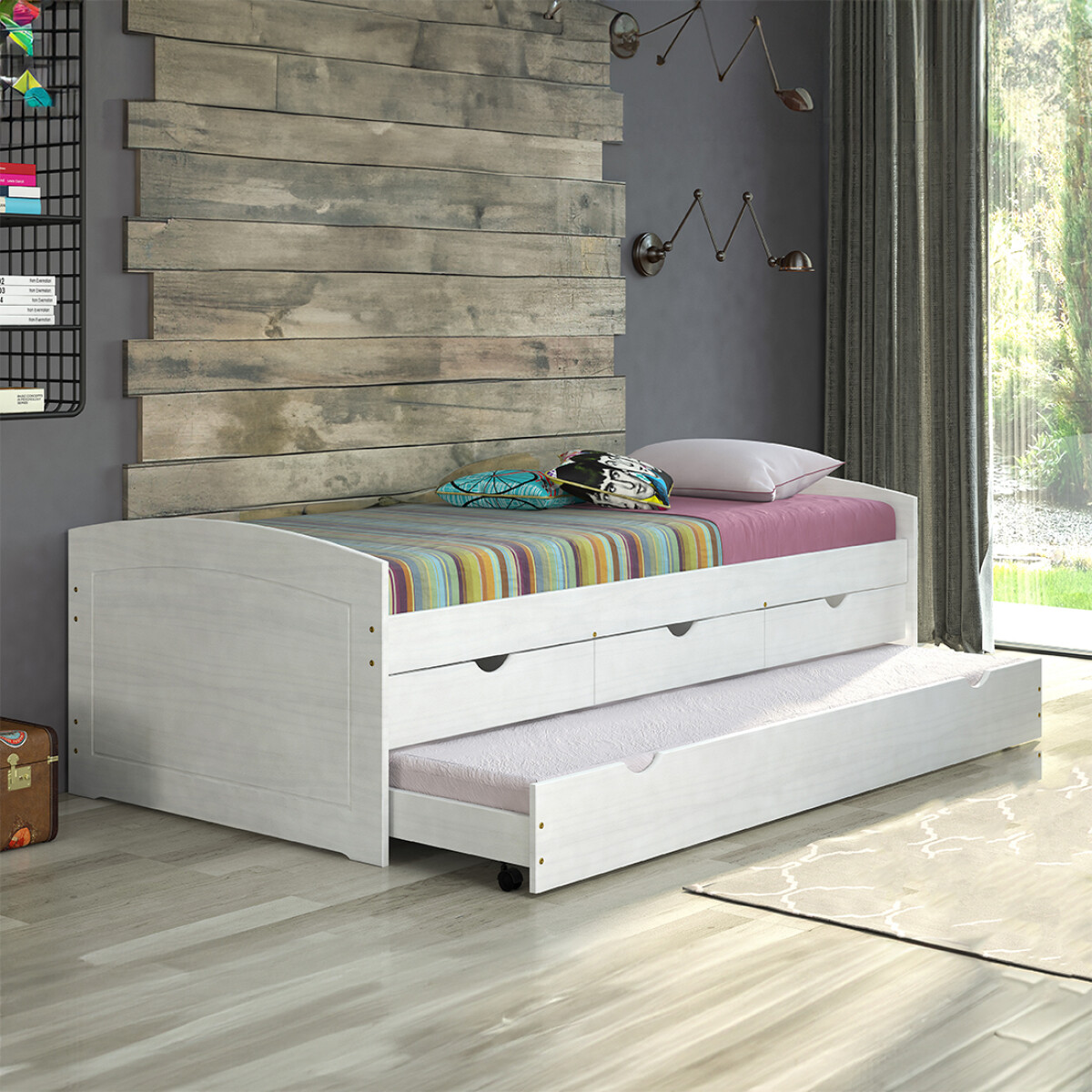 Cama Marinera 1 Plaza Con Cajones - Ulli - Blanco 