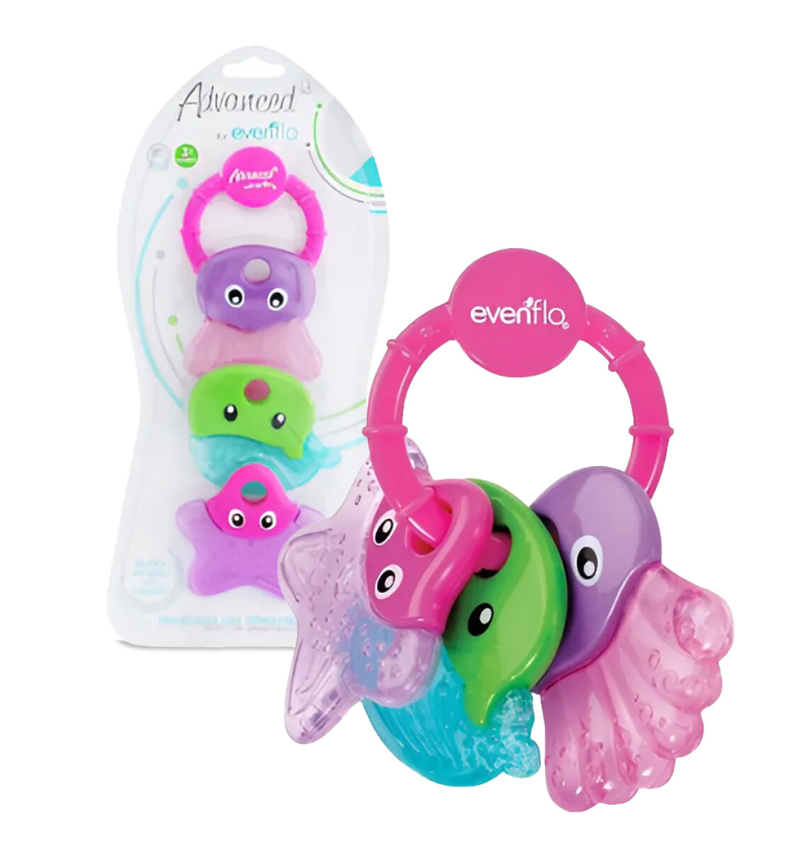 Mordillo Marine Evenflo Mordedor 3en1 Refrigerable para Bebé - Rosa 