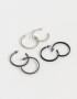 Aros Argollas Set Con glitter Set De Argollas Con Glitter - Combinacion Tricolor