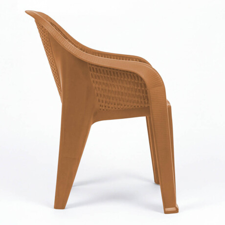 Silla Jardín Rambo Rattan Apoyabrazos Apilable Exterior Capuccino