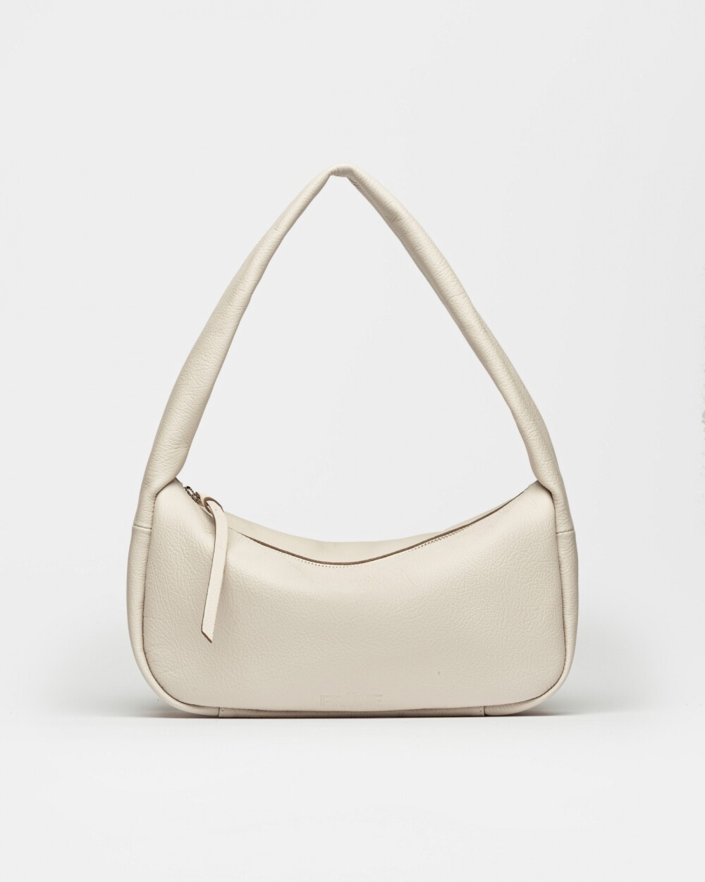 Cartera al hombro Nicky en cuero graneado Blanco
