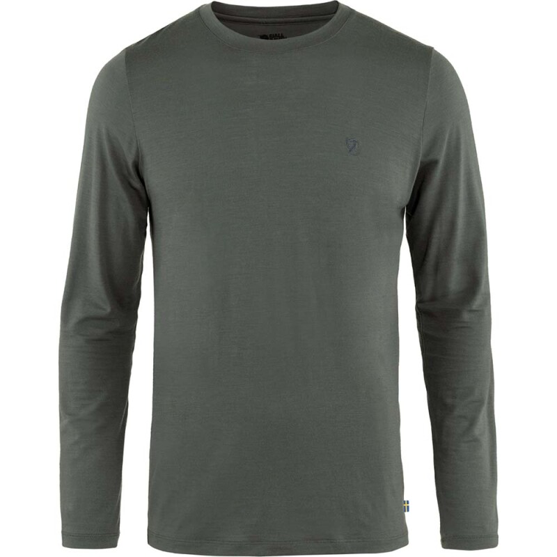 Polo Fjallraven Abisko Wool LS M Hombre Basalt