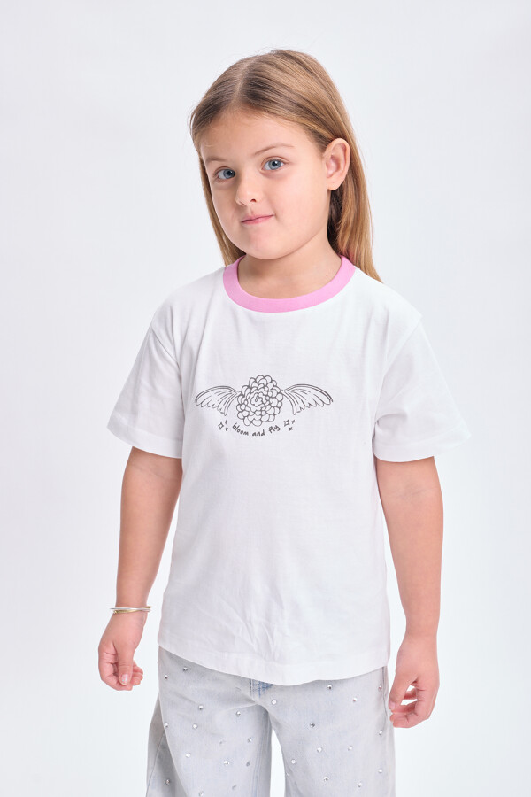 Remera estampa Flor Blanco
