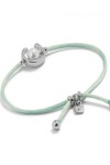 PULSERA DE HILO VERDE AZULADO CON PERLA SHELL FORNITURA BAÑADA EN PLATA DE LEY. Pulsera