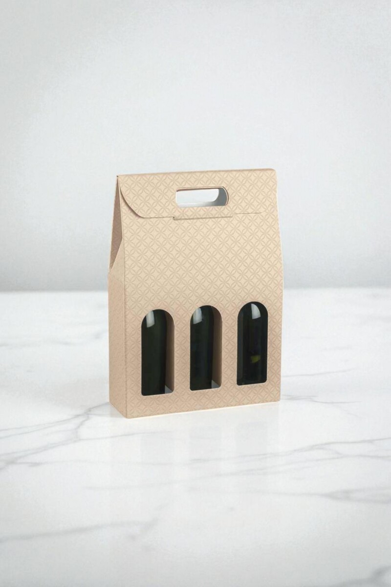 Caja c/ventana 3 botellas 27x9x38,5 - 37544 - MATELASSE NUDO 