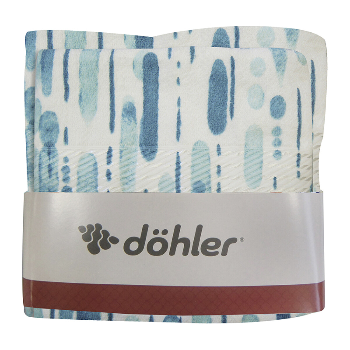 Pack X 2 Toallas Prisma Dohler Estampadas 100% Algodón - ACQUA VIOLET 