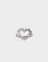 Anillos Chicos Strass Corazón Anillo Corazón Plateado Strass - Plateado