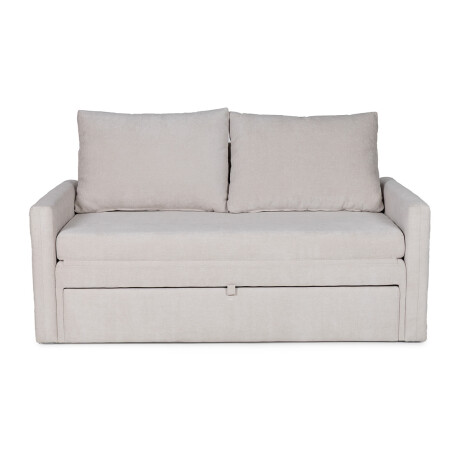 Sofá Cama Poliana - Tela Microfibra Kruger 02-152 (Beige)