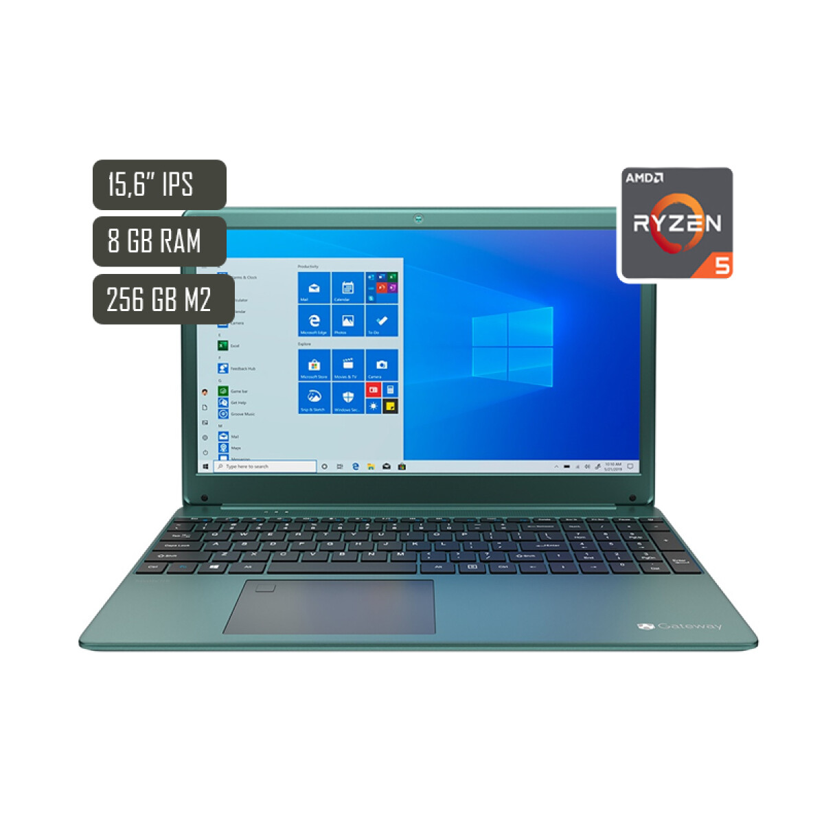 Notebook Gateway 15" Ryzen 5 3450U 8GB/256GB W10 GR - Unica 