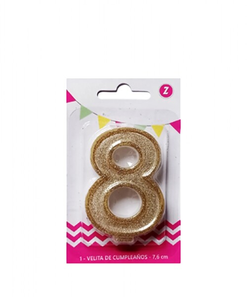 Vela grande glitter n # 8 oro Vela grande glitter n # 8 oro