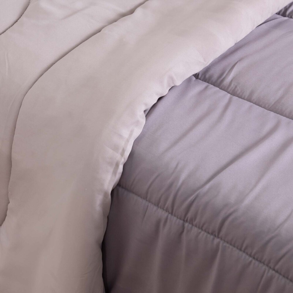 ACOLCHADO QUEEN MICROFIBRA GRIS DUO REVERSIBLE GRISCLAR