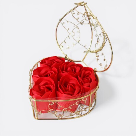 Set Arreglo De Jabones X6 - Caja Corazón Rojo