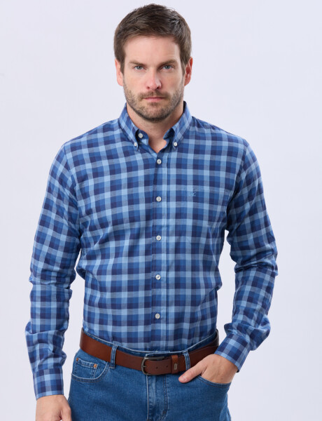 CAMISA SPORT A CUADROS Azul