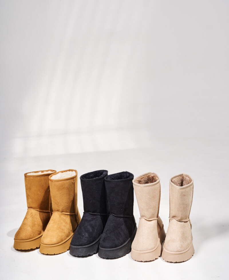 Bota Corderito larga camel