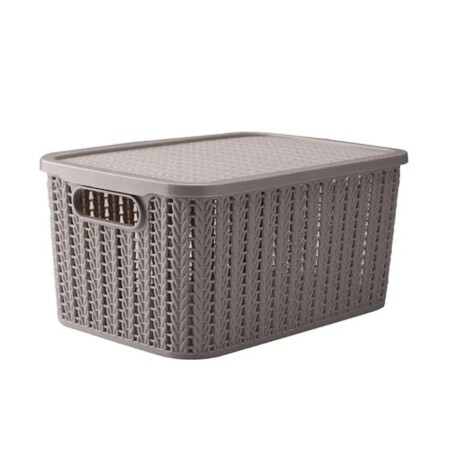 Caja organizadora con tapa Plasutil Trama 4.7lt Gris