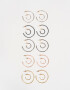 Aros Argollas Set Mix plaiting Set De Argollas Mix Plating - Combinacion Tricolor
