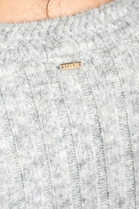 Sweater Grueso Acanalado Gris