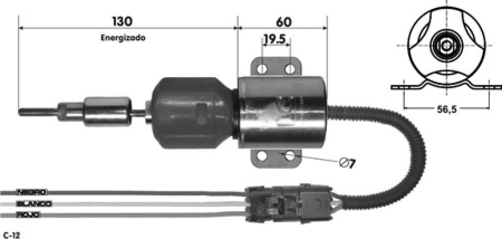 AUTOMATICO DE ARRANQUE - SOL/DE PARE VW CUMMINS12V=YK045B.12V 56.5MM LC