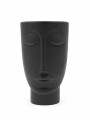 MACETA FACE HOMBRE PLASTICA NEGRO