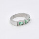 Anillo Oro Blanco 18K Brillantes Y Esmeralda Anillo Oro Blanco 18K Brillantes Y Esmeralda