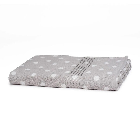 Toalla de Mano Estampada Prisma 100% Algodón 50 x 80 cm Gris / Lunares Blancos