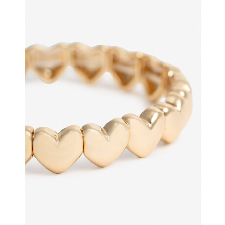 Pulsera Elástica Corazón Dorado