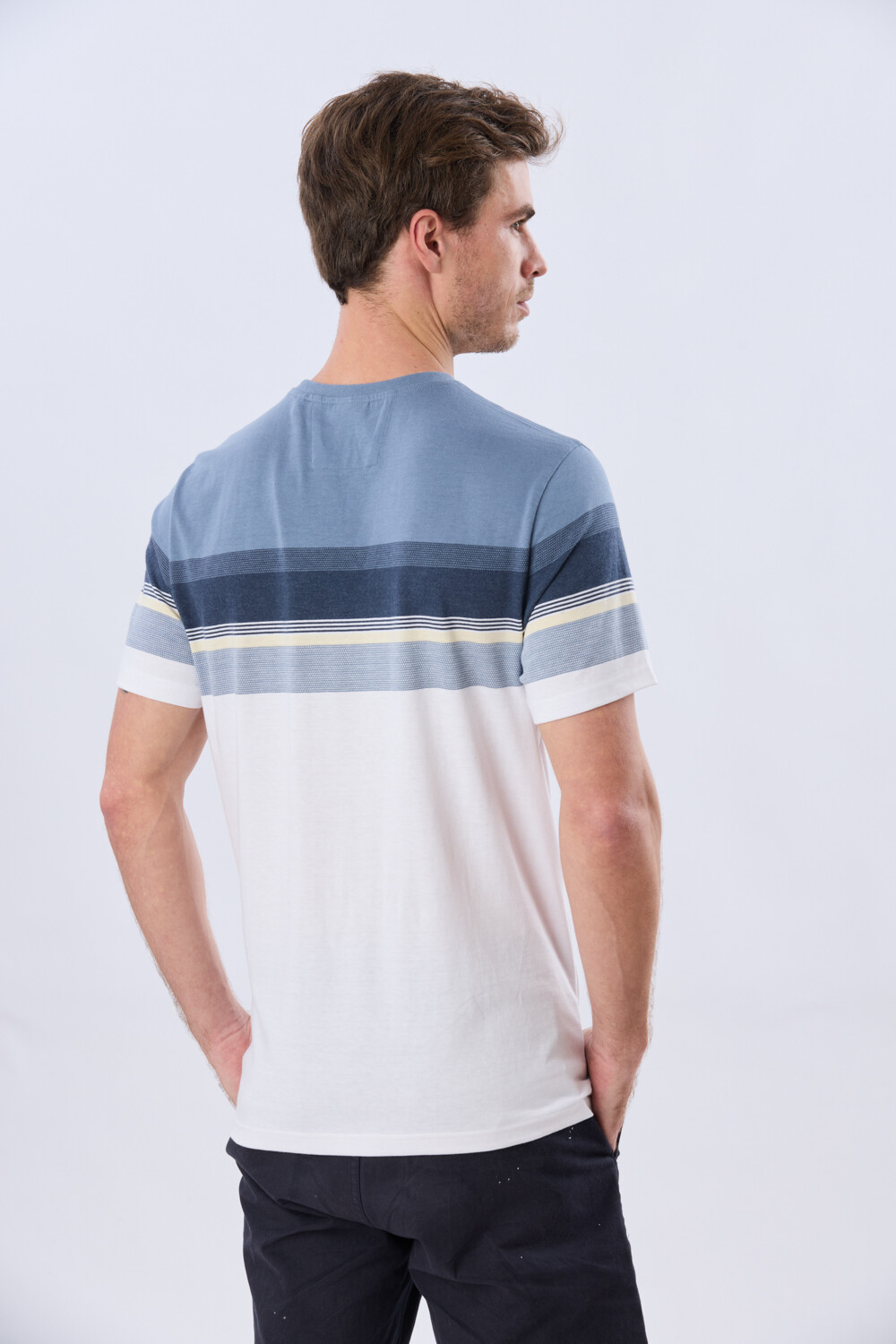 REMERA RAYADA DE ALGODÓN Blanco