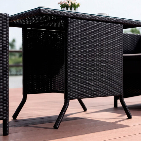 Set X3 Juego Jardín Ratán Sillón Mesa Balcón Patio Set X3 Juego Jardín Ratán Sillón Mesa Balcón Patio