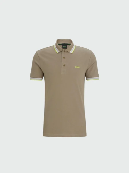 BOSS -Remera polo de algodón, regular fit, PADDY Verde Pastel
