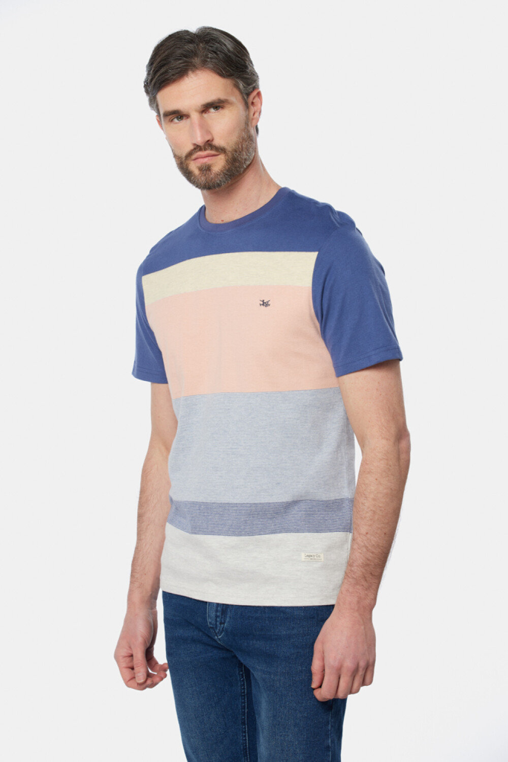 REMERA RAYADA Coral