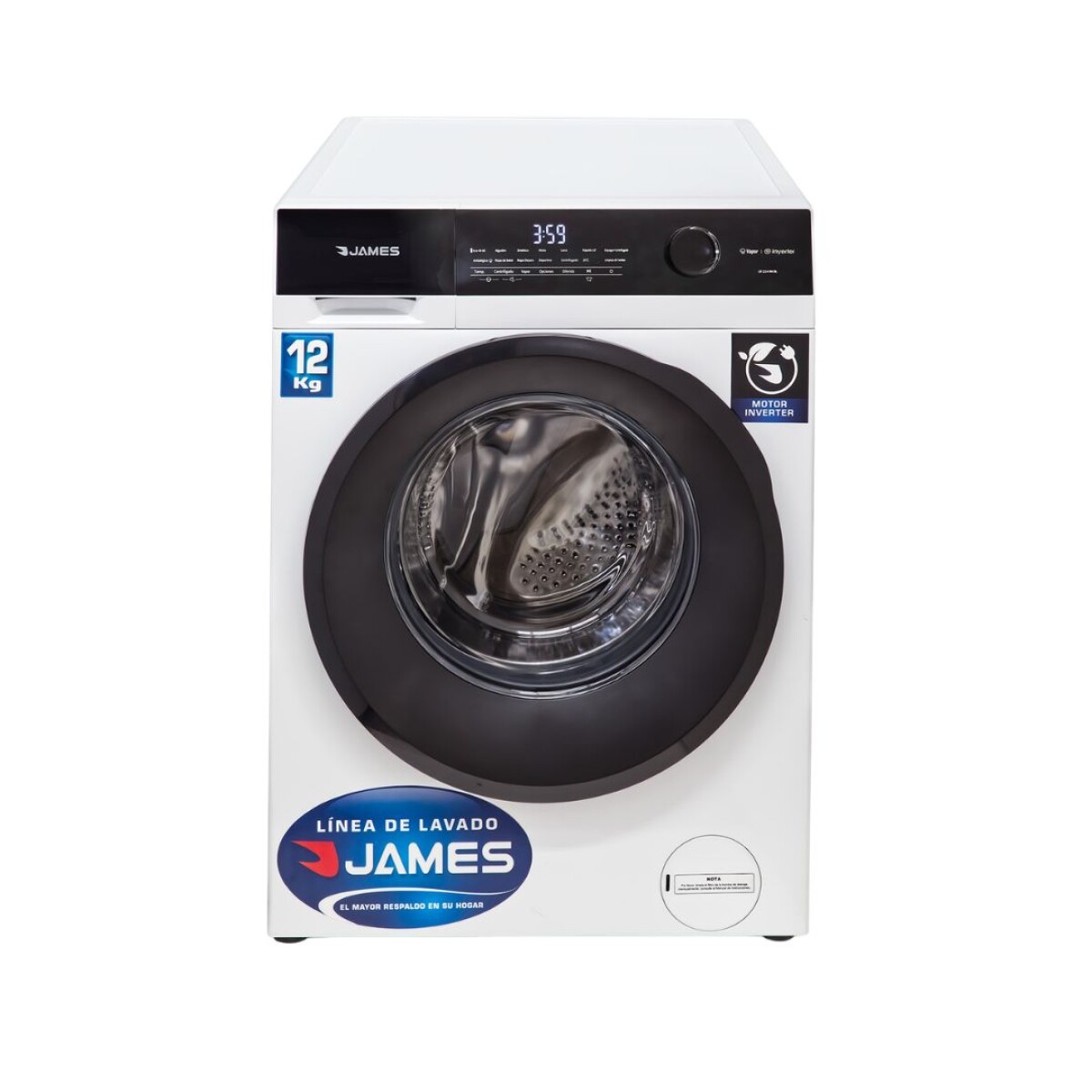 Lavarropas Carga Frontal Blanco 12 Kg - Modelo LR 1214 INV - James 
