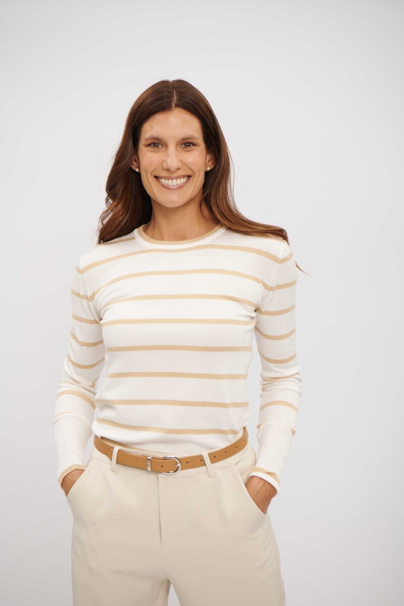 BUZO PRUDENCIA CREMA Y BEIGE OSCURO