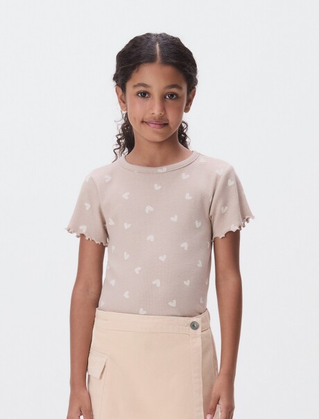 BLUSA INFANTIL ESTAMPADA MARRÓN