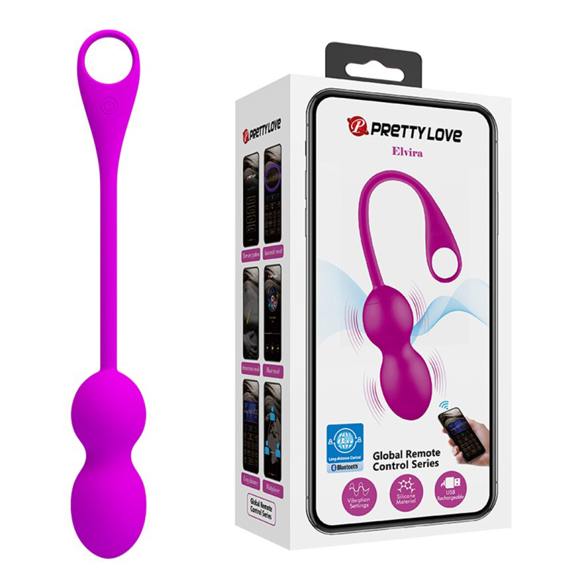 Bolas Kegel Vibradoras App Bluetooth Elvira Pretty Love - Violeta 