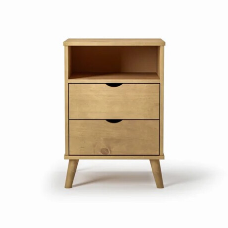 Mesa de luz 2 cajones - con patas - Madera maciza MADERA