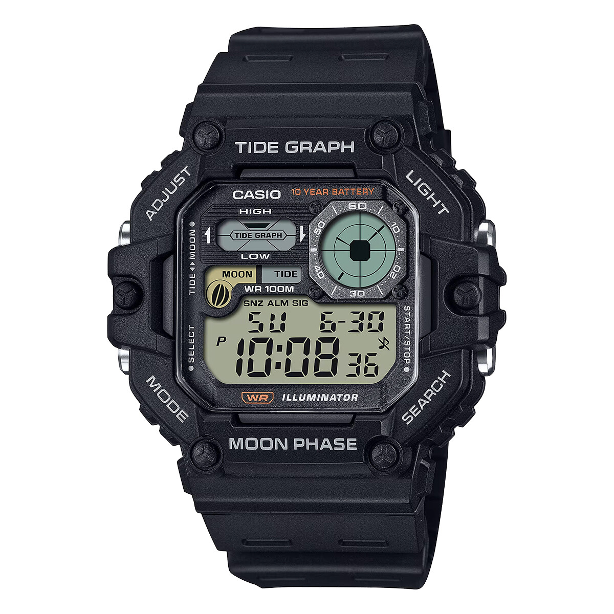 Reloj CASIO WS1700H-1AVDF en Resina Negro Esfera 48mm 