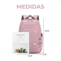 Bolso Mochila Escolar Liceo facultad y Viaje Impermeable Rosa
