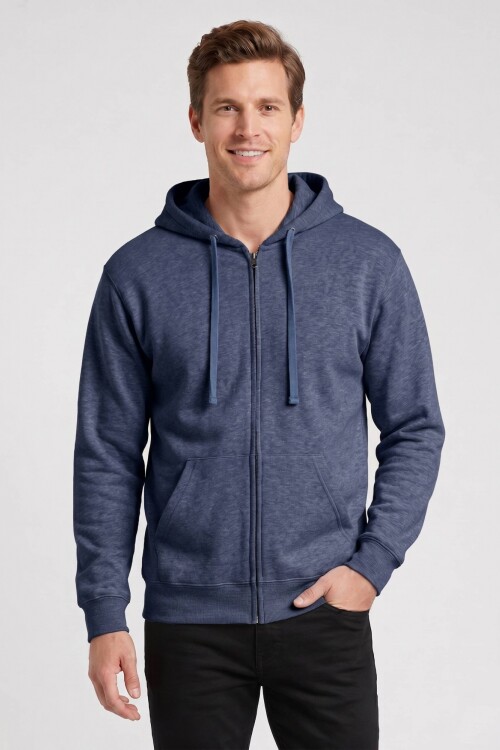 Buzo deportivo clásico escote redondo - UNISEX AZUL